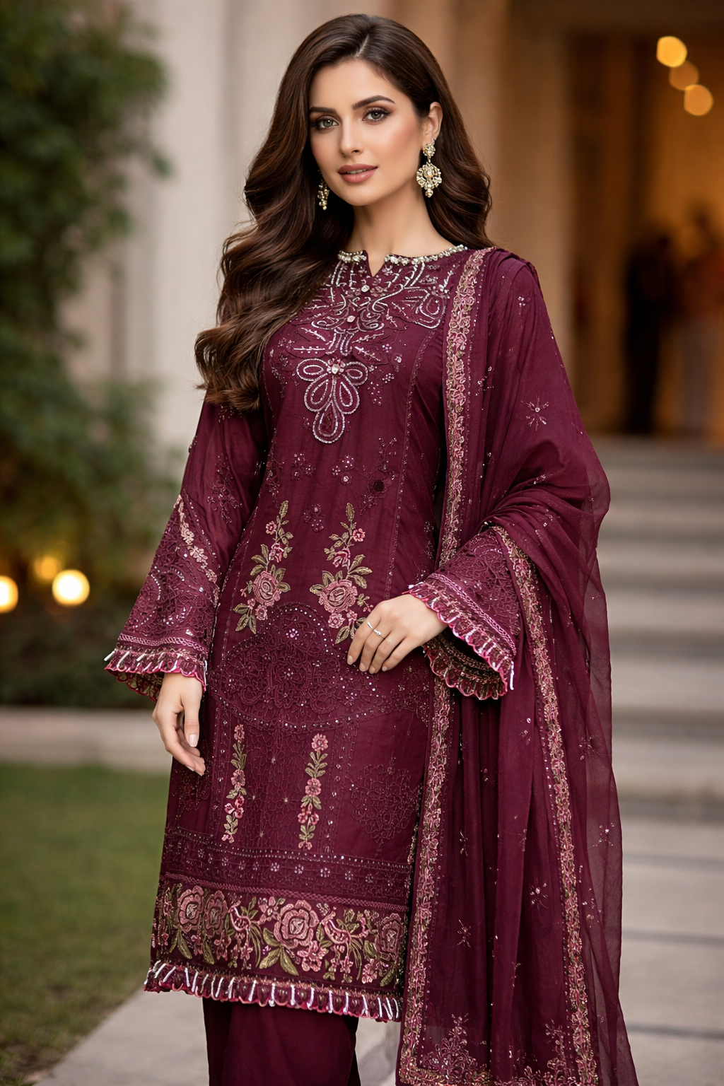 Elegant Maroon with heavy embarrassment